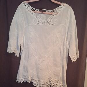 Elegant White Lace Blouse